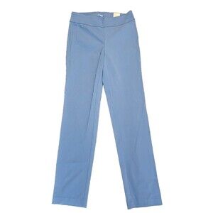J. McLaughlin Size 6 Masie Pants Blue Work Casual Pockets Pull On Slim Straight